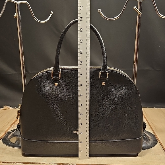 Coach Black Satchel with Gold Accents - Picture 3 of 9